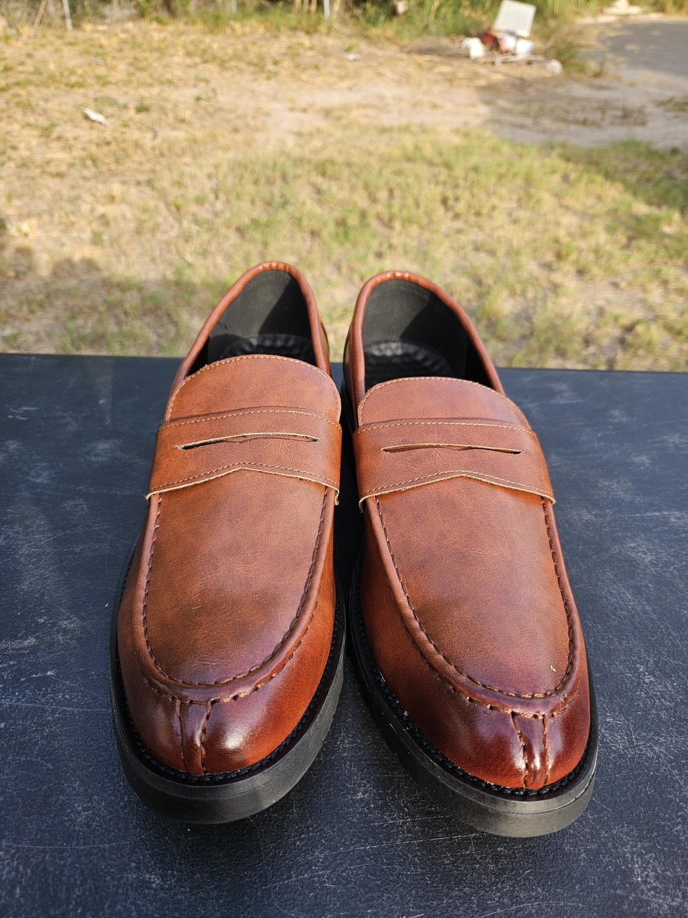 Men's Brown Leather Penny Loafers
